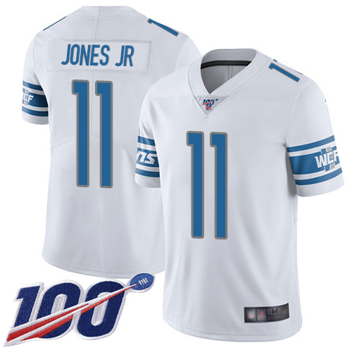 Men's Detroit Lions #11 Marvin Jones Jr. White 2019 100th Season Vapor Untouchable Limited Stitched NFL Jersey.