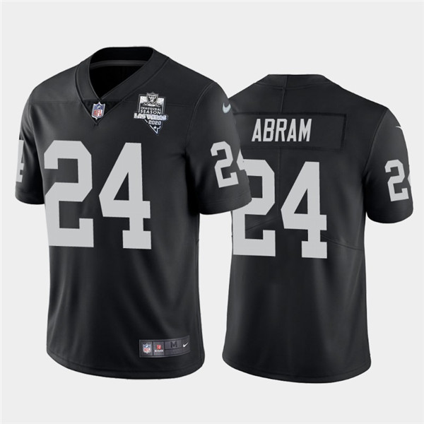 Men's Oakland Raiders Black #24 Johnathan Abram 2020 Inaugural Season Vapor Limited Stitched NFL Jersey