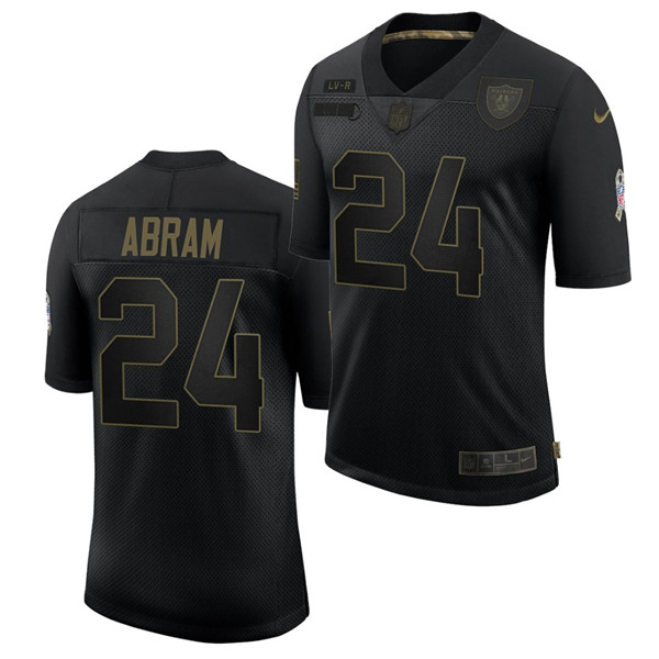 Men's Las Vegas Raiders #24 Johnathan Abram Black 2020 Salute To Service Limited Stitched NFL Jersey