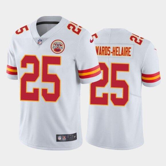 Men's Kansas City Chiefs White #25 Clyde Edwards-Helaire Vapor Untouchable Limited Stitched NFL Jersey