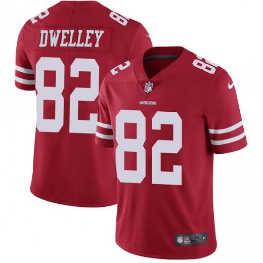 Men's San Francisco 49ers #82 Ross Dwelley Red Vapor Untouchable Limited Stitched NFL Jersey