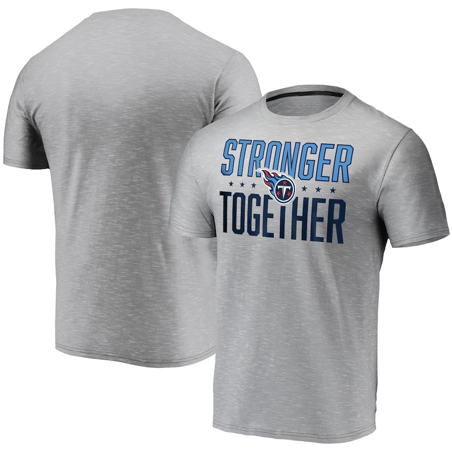 Tennessee Titans Grey Charcoal Stronger Together T-Shirt (All Size)