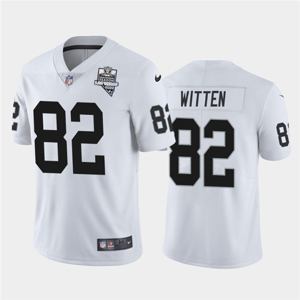 Men's Oakland Raiders White #82 Jason Witten 2020 Inaugural Season Vapor Limited Stitched NFL Jersey