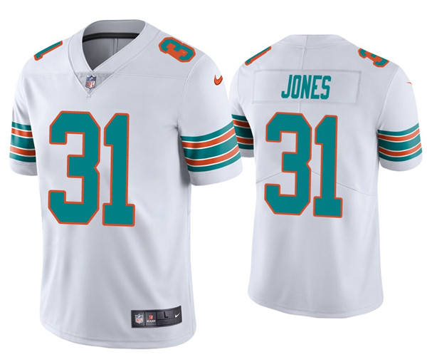 Men's Miami Dolphins #31 Byron Jones 2020 White Vapor Limited Stitched Jersey