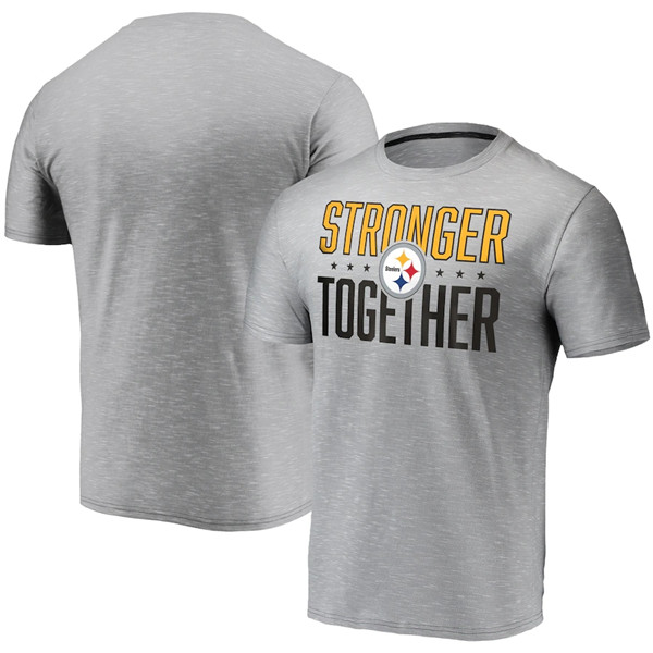 Pittsburgh Steelers Grey Charcoal Stronger Together T-Shirt (All Size)