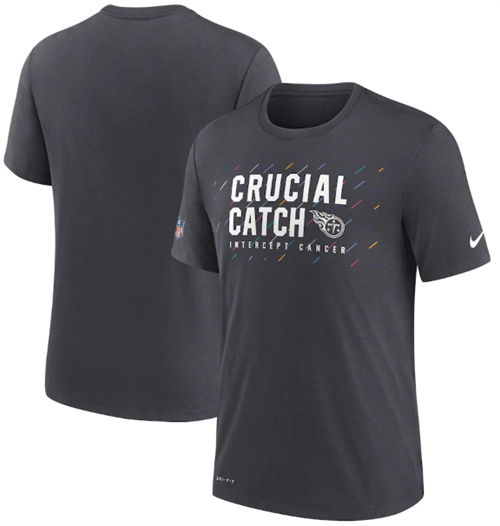 Men's Tennessee Titans Charcoal 2021 Crucial Catch Performance T-Shirt