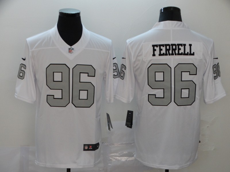 Men's Oakland Raiders #96 Clelin Ferrell White Color Rush Limited Stitched NFL Jersey - Click Image to Close