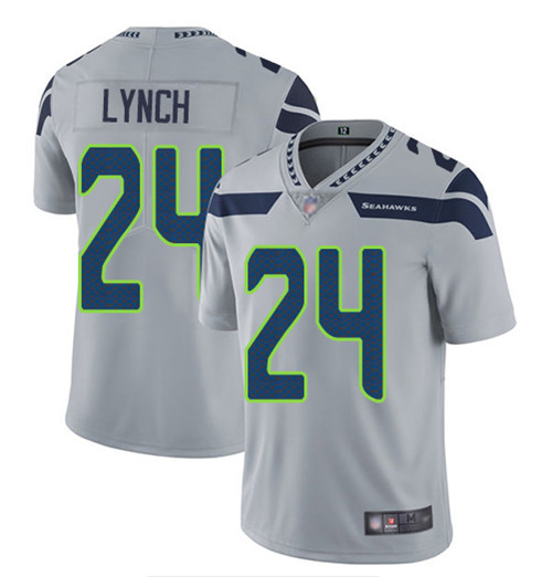 Men's Seattle Seahawks #24 Marshawn Lynch Grey Vapor Untouchable Limited Stitched NFL Jersey