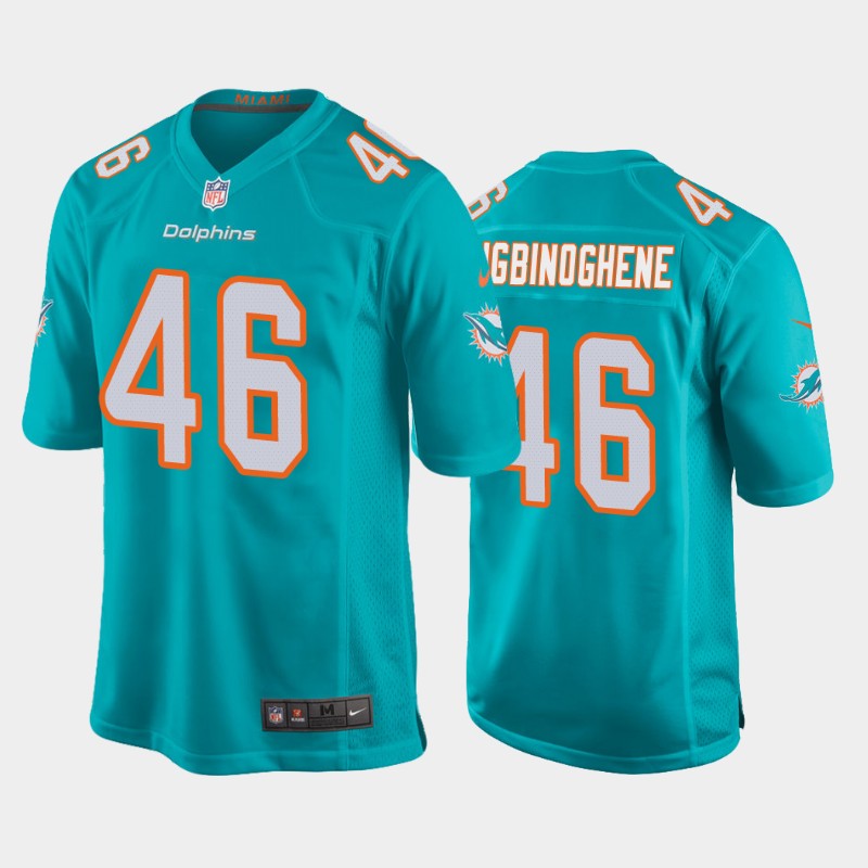 Men's Miami Dolphins #46 Noah Igbinoghene 2020 Aqua Stitched NFL Jersey