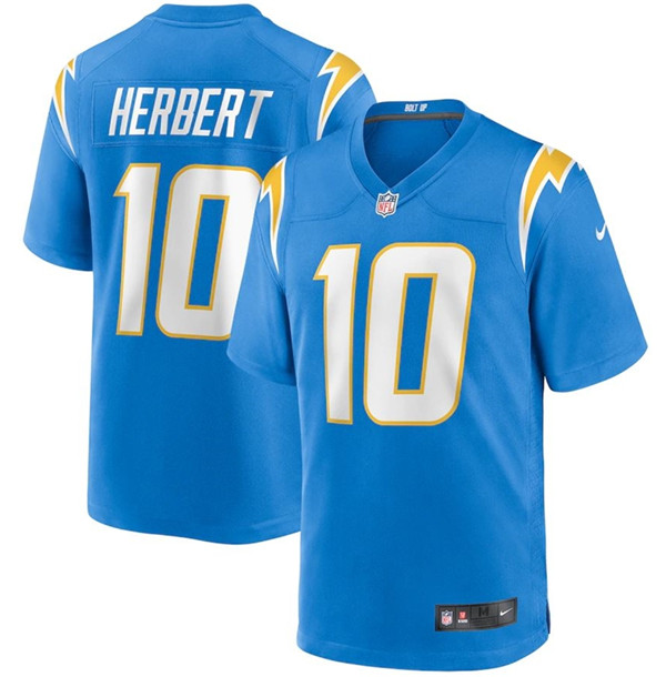 Men's Los Angeles Chargers #10 Justin Herbert 2020 Blue Stitched Jersey