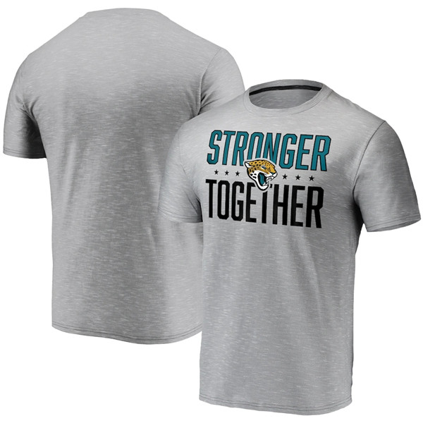 Jacksonville Jaguars Grey Charcoal Stronger Together T-Shirt (All Size) - Click Image to Close