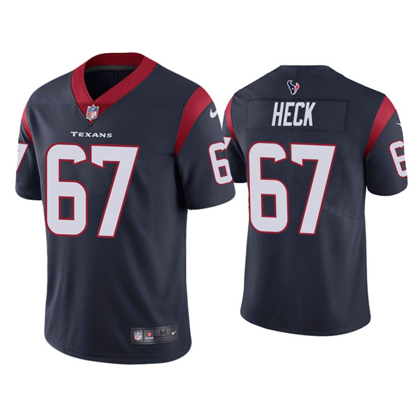 Men's Houston Texans #67 Charlie Heck Navy Vapor Untouchable Limited Stitched Jersey - Click Image to Close