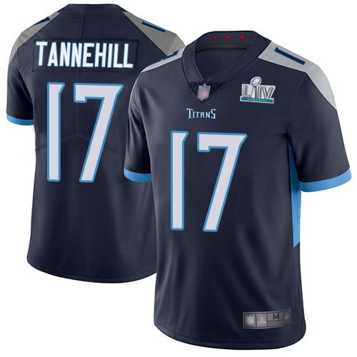 Men's Tennessee Titans #17 Ryan Tannehill Super Bowl LIV Navy With SuperBowl Patch Vapor Untouchable Limited Stitched NFL Jersey