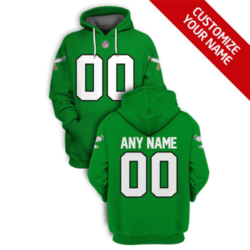 Philadelphia Eagles Active Player Custom 2021 White Pullover Hoodie(Stitched number&name)