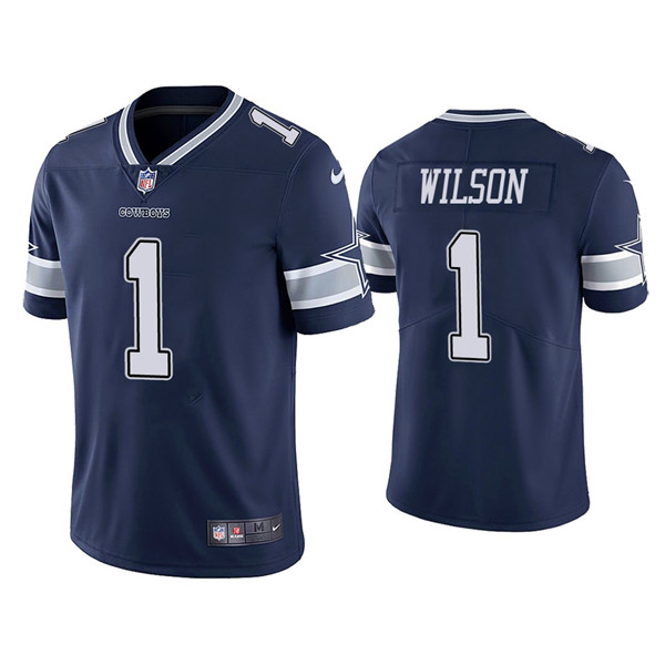 Men's Dallas Cowboys #1 Cedrick Wilson Navy Vapor Limited Stitched Jersey - Click Image to Close