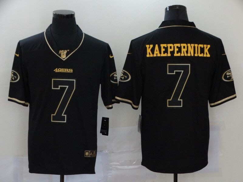 Men's San Francisco 49ers #7 Colin Kaepernick Black Golden Edition Stitched Jersey