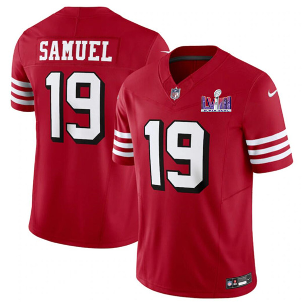 Men's San Francisco 49ers #19 Deebo Samuel Red 2023 F.U.S.E. NFC West Champions Patch Alternate Football Stitched Jersey - Click Image to Close