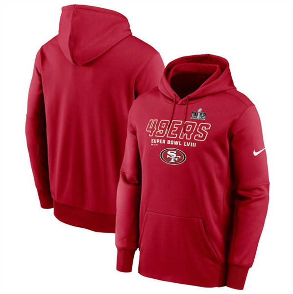 Men's San Francisco 49ers Scarlet Super Bowl LVIII Iconic Pullover Hoodie