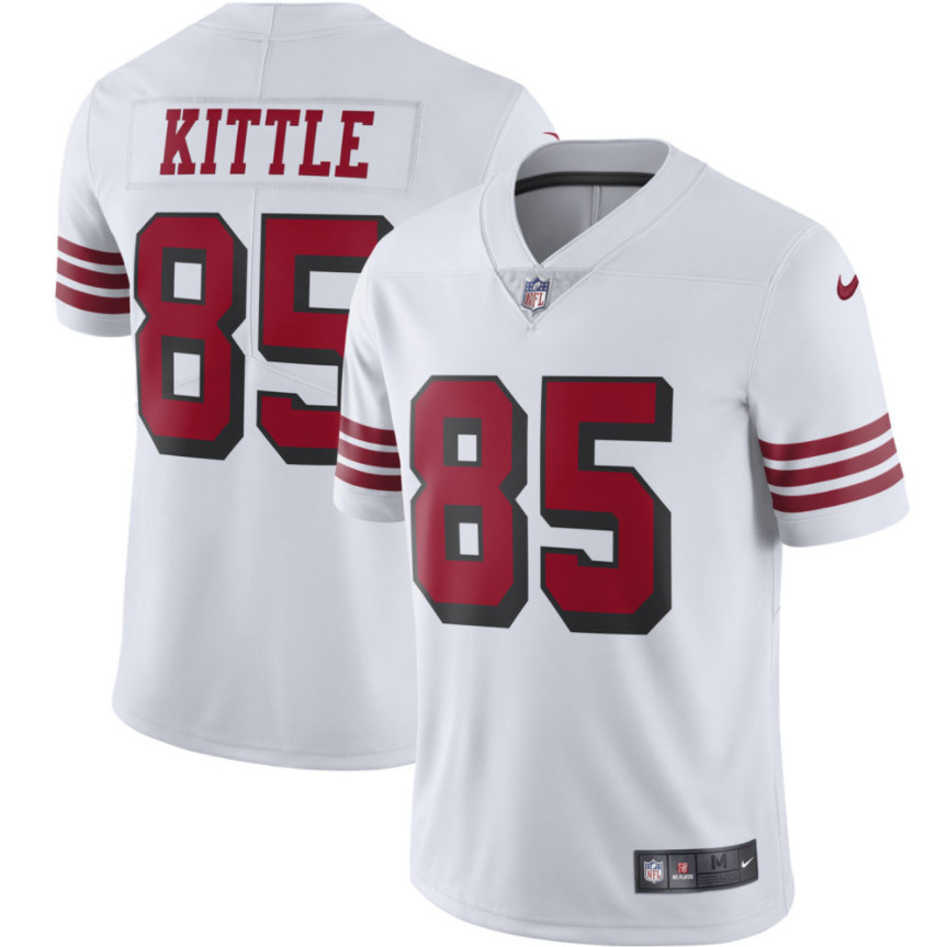 Men's San Francisco 49ers #85 George Kittle White Vapor Untouchable Limited Stitched NFL Jersey