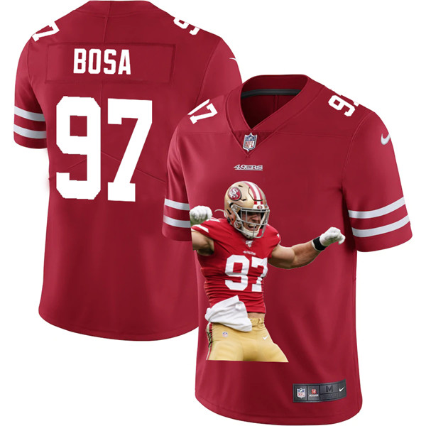 Men's San francisco 49ers #97 Nick Bosa Red Portrait Edition NFL Jersey