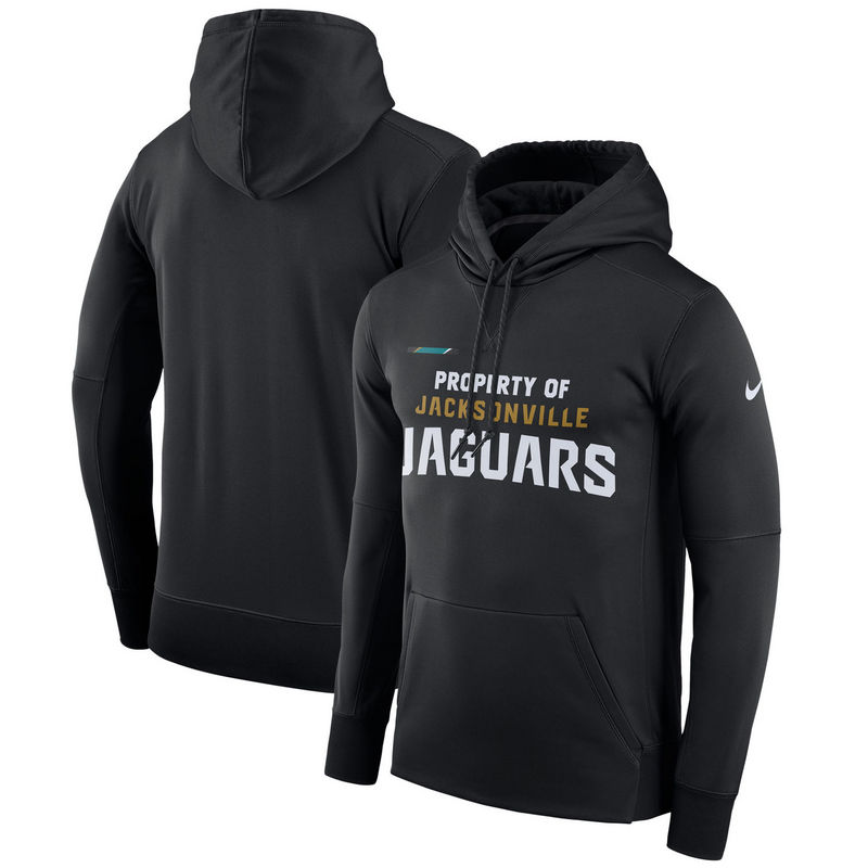 Men's Jacksonville Jaguars Nike Black Sideline Property Of Performance Pullover Hoodie