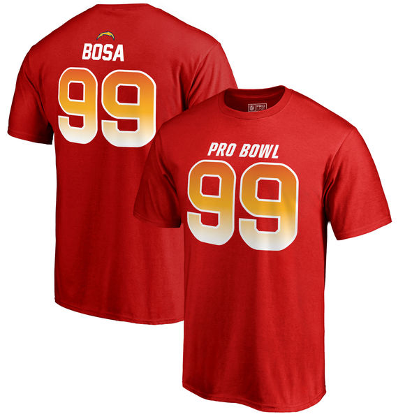 Chargers Joey Bosa AFC Pro Line 2018 NFL Pro Bowl Red T-Shirt (All Size)