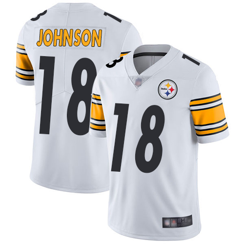 Men's Pittsburgh Steelers ##18 Diontae Johnson White Vapor Untouchable Limited Stitched NFL Jersey(Run Small)