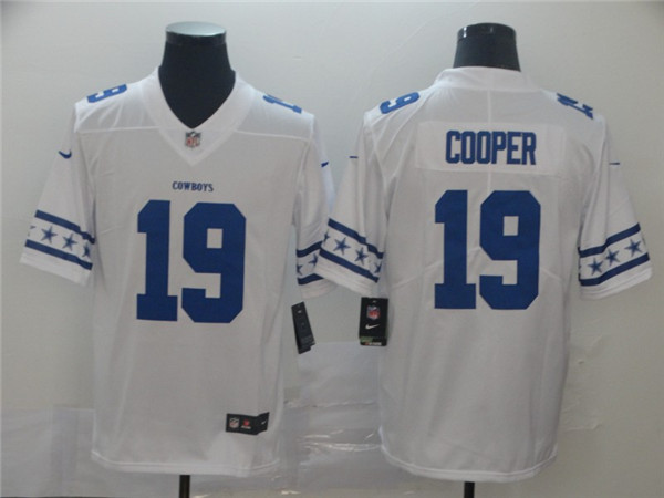 Men's Dallas Cowboys #19 Amari Cooper White 2019 Team Logo Cool Edition Stitched NFL Jersey