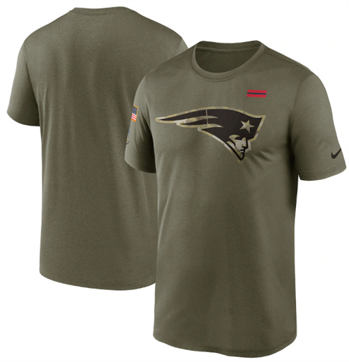 Men's New England Patriots 2021 Olive Salute To Service Legend Performance T-Shirt