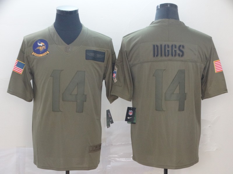 Men's Minnesota Vikings #14 Stefon Diggs 2019 Camo Salute To Service Limited Stitched NFL Jersey