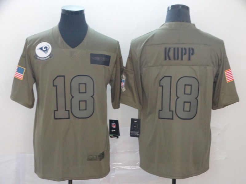 Men's Los Angeles Rams #18 Cooper Kupp 2019 Camo Salute To Service Limited Stitched NFL Jersey