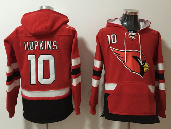 Men's Arizona Cardinals #10 DeAndre Hopkins Red Ageless Must-Have Lace-Up Pullover Hoodie