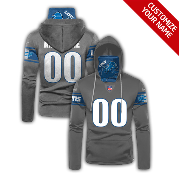 Men's Detroit Lions Customize Hoodies Mask 2020