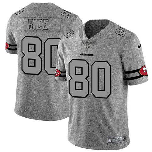 Men's San Francisco 49ers Customized 2019 Gray Gridiron Team Logo Limited Stitched NFL Jersey - Click Image to Close