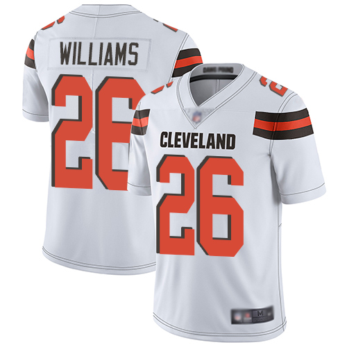 Men's Cleveland Browns #26 Greedy Williams White Vapor Untouchable Limited Stitched NFL Jersey - Click Image to Close