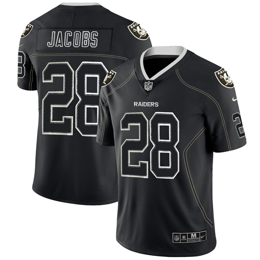 Men's Oakland Raiders Black Lights Out Custom Active Players Color Rush Limited Stitched NFL Jersey