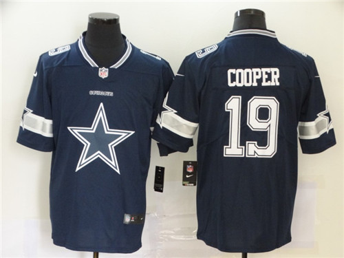 Men's Dallas Cowboys #19 Amari Cooper Navy 2020 Team Big Logo Limited Stitched NFL Jersey - Click Image to Close