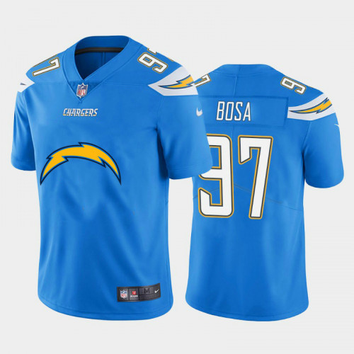 Men's Los Angeles Chargers #97 Joey Bosa Blue 2020 Team Big Logo Limited Stitched NFL Jersey - Click Image to Close