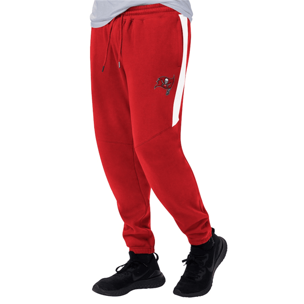 Men's Tampa Bay Buccaneers Starter Red/White Goal Post Fleece Pants - Click Image to Close