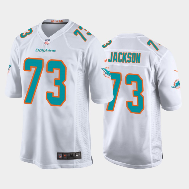 Men's Miami Dolphins #73 Austin Jackson White Stitched NFL Jersey