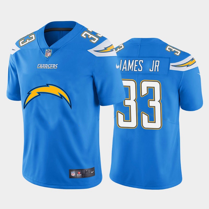 Men's Los Angeles Chargers #33 Derwin James JR Blue 2020 Team Big Logo Limited Stitched NFL Jersey