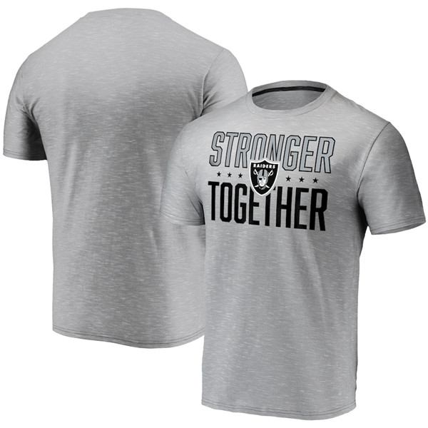 Las Vegas Raiders Gray Stronger Together Space Dye T-Shirt (All Size)