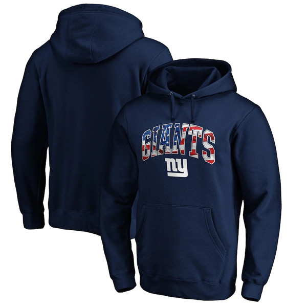 Men's New York Giants Navy Banner Wave Pullover Hoodie