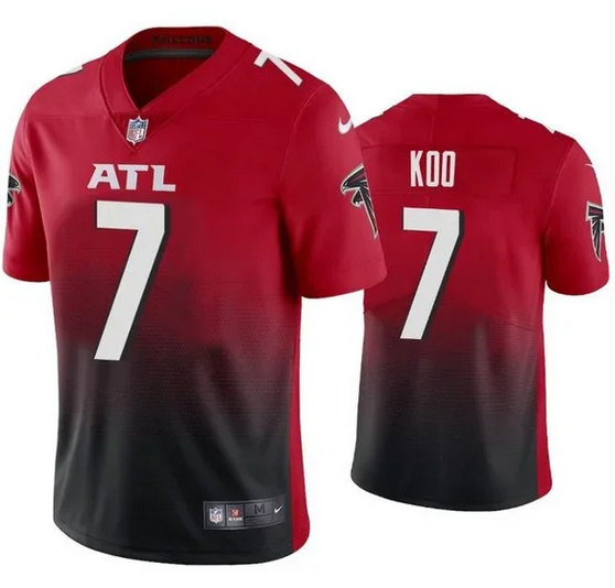 Men's Atlanta Falcons #7 Younghoe Koo Red/Black Vapor Untouchable Limited Stitched Jersey