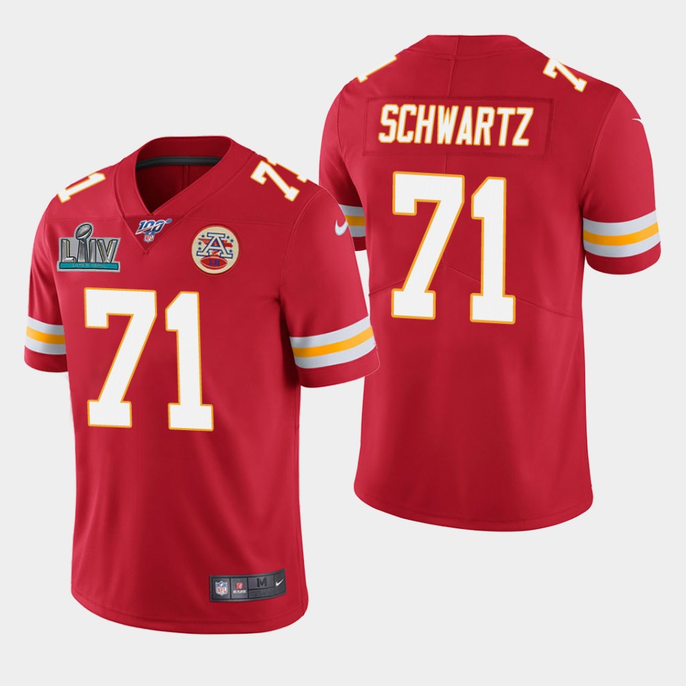 Men's Chiefs #71 Mitchell Schwartz Red Super Bowl LIV Vapor Untouchable Limited Stitched NFL Jersey