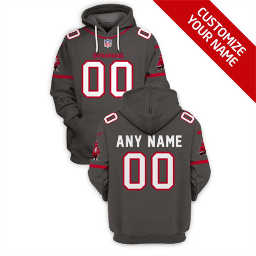 Tampa Bay Buccaneers Active Player Custom 2021 Gray Pullover Hoodie(Stitched number&name)