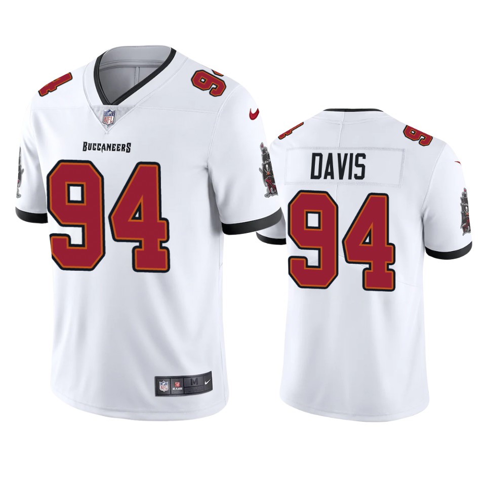 Men's Tampa Bay Buccaneers #94 Khalil Davis New White Vapor Untouchable Limited Stitched NFL Jersey