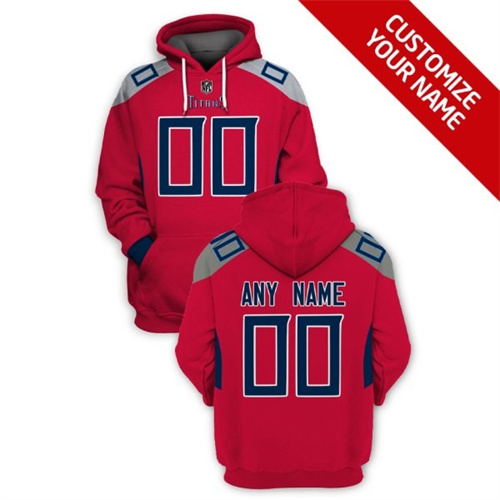 Tennessee Titans Active Player Custom 2021 Red Pullover Hoodie(Stitched number&name)