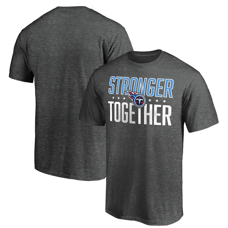 Tennessee Titans Heather Charcoal Stronger Together T-Shirt (All Size)