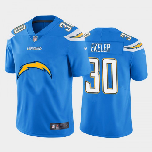 Men's Los Angeles Chargers #30 Austin Ekeler Blue 2020 Team Big Logo Limited Stitched NFL Jersey